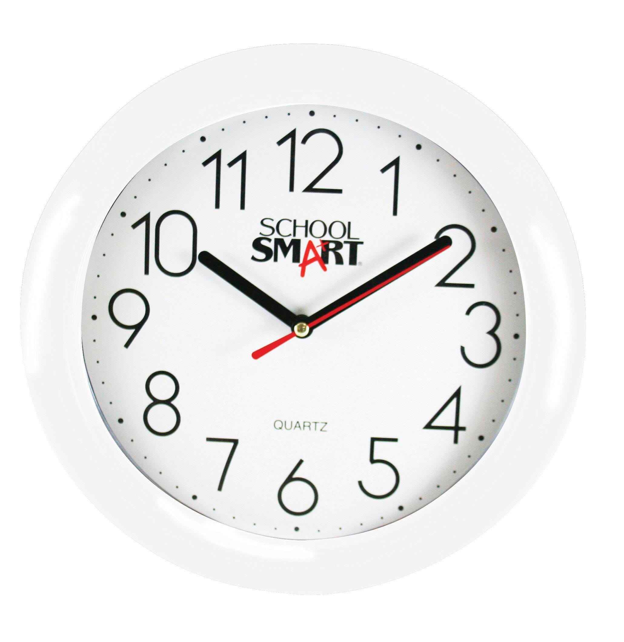 Image for School Smart Wall Clock, 10 Inches, White Dial and White Frame from School Specialty